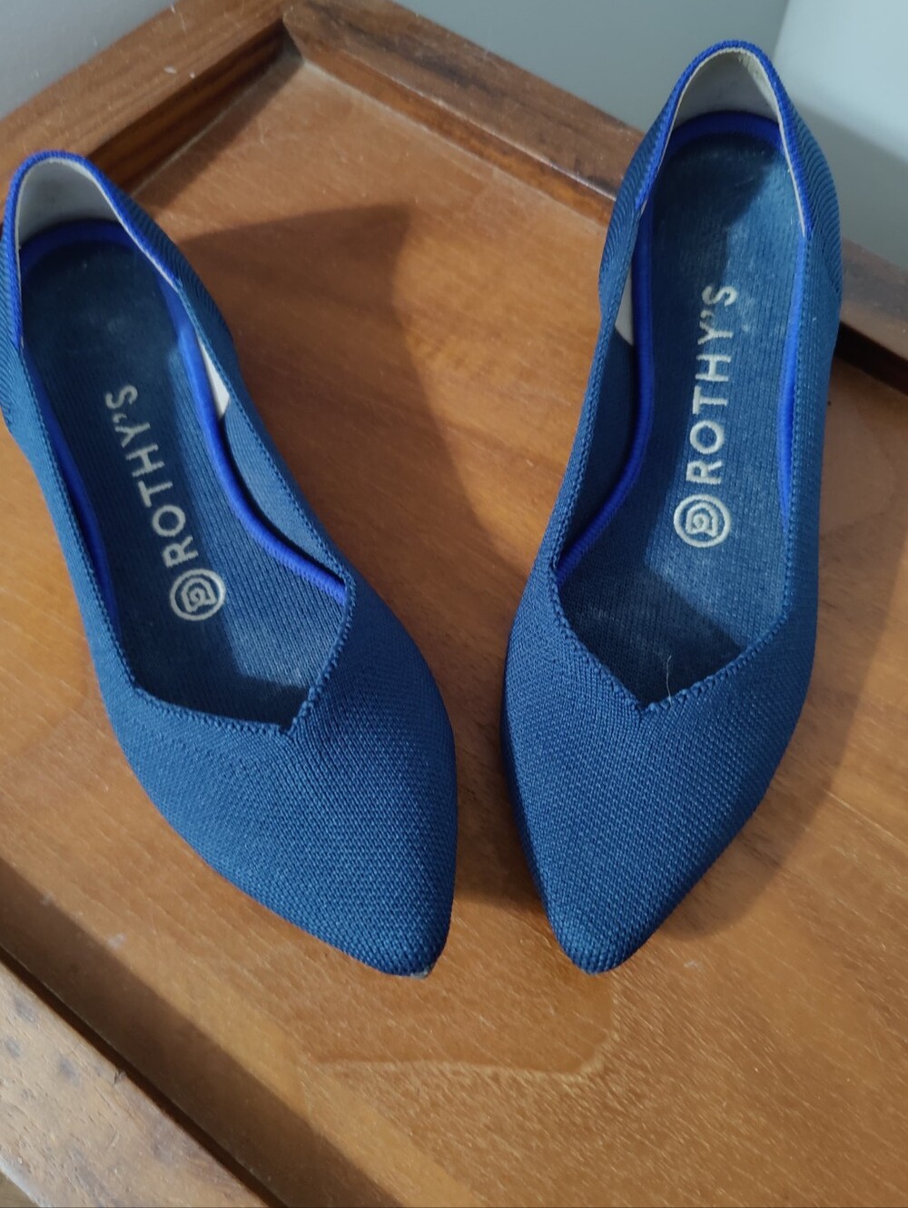 Rothy's The Point ballet flats Royal Blue nice insoles Pointed Toe 7